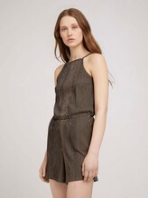 Kurzer Overall mit Streifen - Frauen - black beige structured stripe Kurzer Overall mit Streifen - Frauen - black beige structured stripe - 3 - TOM TAILOR Denim