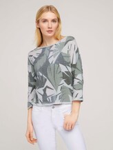7/8 Arm Pullover mit Palmen Print - Frauen - green botanical design 7/8 Arm Pullover mit Palmen Print - Frauen - green botanical design - 1 - TOM TAILOR