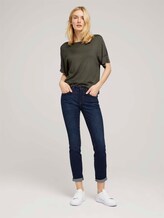 Gestricktes T-Shirt mit kurzen Schlitzen - Frauen - Grape Leaf Green Gestricktes T-Shirt mit kurzen Schlitzen - Frauen - Grape Leaf Green - 3 - TOM TAILOR