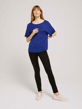 Gestricktes T-Shirt mit kurzen Schlitzen - Frauen - anemone blue Gestricktes T-Shirt mit kurzen Schlitzen - Frauen - anemone blue - 3 - TOM TAILOR