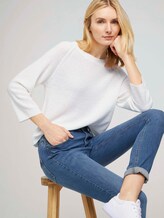 Pullover mit U-Boot-Ausschnitt - Frauen - Whisper White Pullover mit U-Boot-Ausschnitt - Frauen - Whisper White - 5 - TOM TAILOR