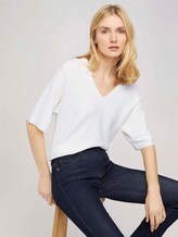 Kurzarm Pullover mit Bio-Baumwolle - Frauen - Whisper White Kurzarm Pullover mit Bio-Baumwolle - Frauen - Whisper White - 5 - TOM TAILOR