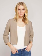 Kurzer Cardigan mit Bio-Baumwolle - Frauen - desert linen Kurzer Cardigan mit Bio-Baumwolle - Frauen - desert linen - 1 - TOM TAILOR