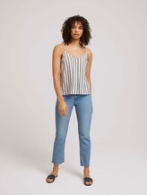 Spaghetti top with linen - Women - black beige stripe Spaghetti top with linen - Women - black beige stripe - 3 - TOM TAILOR Denim