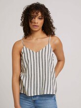 Spaghetti top with linen - Women - black beige stripe Spaghetti top with linen - Women - black beige stripe - 5 - TOM TAILOR Denim