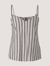 Spaghetti top with linen - Women - black beige stripe Spaghetti top with linen - Women - black beige stripe - 7 - TOM TAILOR Denim