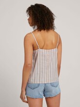 Spaghetti Top mit Leinen - Frauen - brown beige stripe Spaghetti Top mit Leinen - Frauen - brown beige stripe - 2 - TOM TAILOR Denim