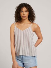 Spaghetti Top mit Leinen - Frauen - brown beige stripe Spaghetti Top mit Leinen - Frauen - brown beige stripe - 5 - TOM TAILOR Denim