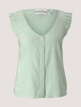 Ärmellose geknöpfte Bluse mit Leinen - Frauen - light dusty green Ärmellose geknöpfte Bluse mit Leinen - Frauen - light dusty green - 7 - TOM TAILOR Denim