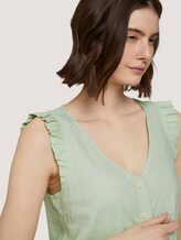 Ärmellose geknöpfte Bluse mit Leinen - Frauen - light dusty green Ärmellose geknöpfte Bluse mit Leinen - Frauen - light dusty green - 9 - TOM TAILOR Denim
