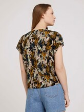 Gemusterte Kurzarmbluse mit Knoten aus Lenzing TM EcoVero TM - Frauen - abstract monkey print Gemusterte Kurzarmbluse mit Knoten aus Lenzing TM EcoVero TM - Frauen - abstract monkey print - 2 - TOM TAILOR Denim