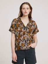 Gemusterte Kurzarm Hemdbluse - Frauen - abstract monkey print Gemusterte Kurzarm Hemdbluse - Frauen - abstract monkey print - 1 - TOM TAILOR Denim