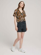 Gemusterte Kurzarm Hemdbluse - Frauen - abstract monkey print Gemusterte Kurzarm Hemdbluse - Frauen - abstract monkey print - 3 - TOM TAILOR Denim