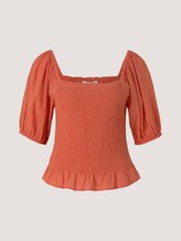 Rüschen Bluse mit Bio-Baumwolle - Frauen - sundown coral Rüschen Bluse mit Bio-Baumwolle - Frauen - sundown coral - 7 - TOM TAILOR Denim