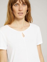 T-Shirt mit Knotendetail - Frauen - Whisper White T-Shirt mit Knotendetail - Frauen - Whisper White - 9 - TOM TAILOR