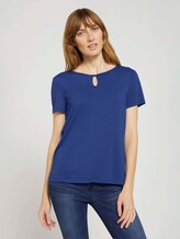 T-Shirt mit Knotendetail - Frauen - anemone blue T-Shirt mit Knotendetail - Frauen - anemone blue - 1 - TOM TAILOR