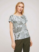 Lockeres T-Shirt mit Bio-Baumwolle - Frauen - green botanical design Lockeres T-Shirt mit Bio-Baumwolle - Frauen - green botanical design - 1 - TOM TAILOR