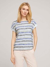 Lockeres T-Shirt mit Bio-Baumwolle - Frauen - blue stripe horizontal Lockeres T-Shirt mit Bio-Baumwolle - Frauen - blue stripe horizontal - 1 - TOM TAILOR