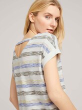 Lockeres T-Shirt mit Bio-Baumwolle - Frauen - blue stripe horizontal Lockeres T-Shirt mit Bio-Baumwolle - Frauen - blue stripe horizontal - 9 - TOM TAILOR