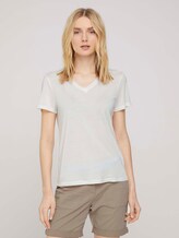 Basic T-Shirt mit Lyocell - Frauen - Whisper White Basic T-Shirt mit Lyocell - Frauen - Whisper White - 1 - TOM TAILOR