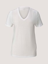 Basic T-Shirt mit Lyocell - Frauen - Whisper White Basic T-Shirt mit Lyocell - Frauen - Whisper White - 7 - TOM TAILOR