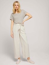 Strukturiertes T-Shirt mit elastischem Bund - Frauen - linen offwhite structure Strukturiertes T-Shirt mit elastischem Bund - Frauen - linen offwhite structure - 3 - TOM TAILOR