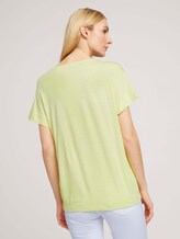 Strukturiertes T-Shirt mit elastischem Bund - Frauen - celery offwhite structure Strukturiertes T-Shirt mit elastischem Bund - Frauen - celery offwhite structure - 2 - TOM TAILOR