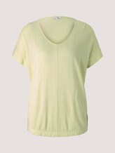 Strukturiertes T-Shirt mit elastischem Bund - Frauen - celery offwhite structure Strukturiertes T-Shirt mit elastischem Bund - Frauen - celery offwhite structure - 7 - TOM TAILOR