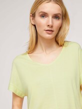 Strukturiertes T-Shirt mit elastischem Bund - Frauen - celery offwhite structure Strukturiertes T-Shirt mit elastischem Bund - Frauen - celery offwhite structure - 9 - TOM TAILOR