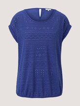 Elastisches T-Shirt mit Strukturmuster - Frauen - anemone blue Elastisches T-Shirt mit Strukturmuster - Frauen - anemone blue - 7 - TOM TAILOR
