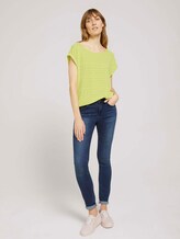 Elastisches T-Shirt mit Strukturmuster - Frauen - celery ice Elastisches T-Shirt mit Strukturmuster - Frauen - celery ice - 3 - TOM TAILOR