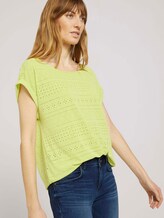 Elastisches T-Shirt mit Strukturmuster - Frauen - celery ice Elastisches T-Shirt mit Strukturmuster - Frauen - celery ice - 5 - TOM TAILOR