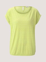 Elastisches T-Shirt mit Strukturmuster - Frauen - celery ice Elastisches T-Shirt mit Strukturmuster - Frauen - celery ice - 7 - TOM TAILOR