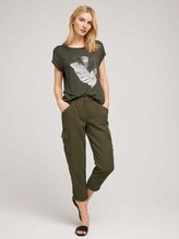 Print T-Shirt mit LENZING™ ECOVERO™ - Frauen - Grape Leaf Green Print T-Shirt mit LENZING™ ECOVERO™ - Frauen - Grape Leaf Green - 3 - TOM TAILOR