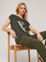 Print T-Shirt mit LENZING™ ECOVERO™ - Frauen - Grape Leaf Green Print T-Shirt mit LENZING™ ECOVERO™ - Frauen - Grape Leaf Green - 5 - TOM TAILOR