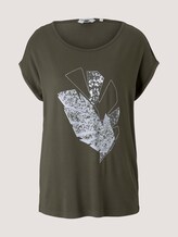 Print T-Shirt mit LENZING™ ECOVERO™ - Frauen - Grape Leaf Green Print T-Shirt mit LENZING™ ECOVERO™ - Frauen - Grape Leaf Green - 7 - TOM TAILOR