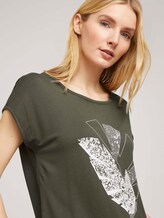 Print T-Shirt mit LENZING™ ECOVERO™ - Frauen - Grape Leaf Green Print T-Shirt mit LENZING™ ECOVERO™ - Frauen - Grape Leaf Green - 9 - TOM TAILOR