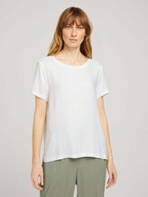 T-Shirt im Materialmix - Frauen - Whisper White T-Shirt im Materialmix - Frauen - Whisper White - 1 - TOM TAILOR