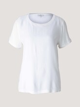 T-Shirt im Materialmix - Frauen - Whisper White T-Shirt im Materialmix - Frauen - Whisper White - 7 - TOM TAILOR