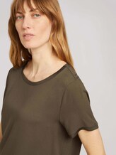 T-Shirt im Materialmix - Frauen - Grape Leaf Green T-Shirt im Materialmix - Frauen - Grape Leaf Green - 9 - TOM TAILOR