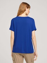 T-Shirt im Materialmix - Frauen - anemone blue T-Shirt im Materialmix - Frauen - anemone blue - 2 - TOM TAILOR