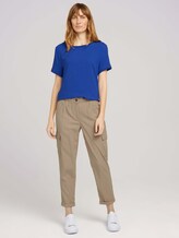 T-Shirt im Materialmix - Frauen - anemone blue T-Shirt im Materialmix - Frauen - anemone blue - 3 - TOM TAILOR