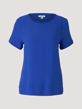 T-Shirt im Materialmix - Frauen - anemone blue T-Shirt im Materialmix - Frauen - anemone blue - 7 - TOM TAILOR
