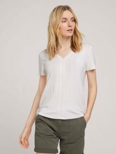 T-Shirt mit LENZING™ ECOVERO™ - Frauen - Whisper White T-Shirt mit LENZING™ ECOVERO™ - Frauen - Whisper White - 1 - TOM TAILOR