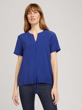 T-Shirt mit TENCEL™ und Tunnelzug - Frauen - anemone blue T-Shirt mit TENCEL™ und Tunnelzug - Frauen - anemone blue - 1 - TOM TAILOR