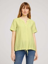 T-Shirt mit TENCEL™ und Tunnelzug - Frauen - celery ice T-Shirt mit TENCEL™ und Tunnelzug - Frauen - celery ice - 1 - TOM TAILOR