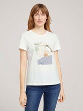 T-Shirt mit Bio-Baumwolle - Frauen - Dove White T-Shirt mit Bio-Baumwolle - Frauen - Dove White - 1 - TOM TAILOR