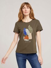 T-Shirt mit Bio-Baumwolle - Frauen - Grape Leaf Green T-Shirt mit Bio-Baumwolle - Frauen - Grape Leaf Green - 1 - TOM TAILOR