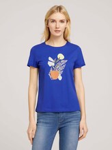 T-Shirt mit Bio-Baumwolle - Frauen - anemone blue T-Shirt mit Bio-Baumwolle - Frauen - anemone blue - 1 - TOM TAILOR