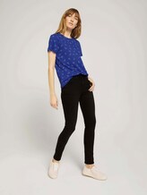 Gemustertes T-Shirt mit Bio-Baumwolle - Frauen - blue white leaves design Gemustertes T-Shirt mit Bio-Baumwolle - Frauen - blue white leaves design - 3 - TOM TAILOR
